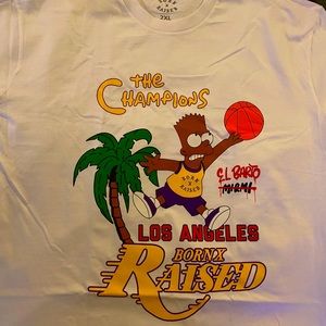 Born x raised bootleg lakers Bart tee